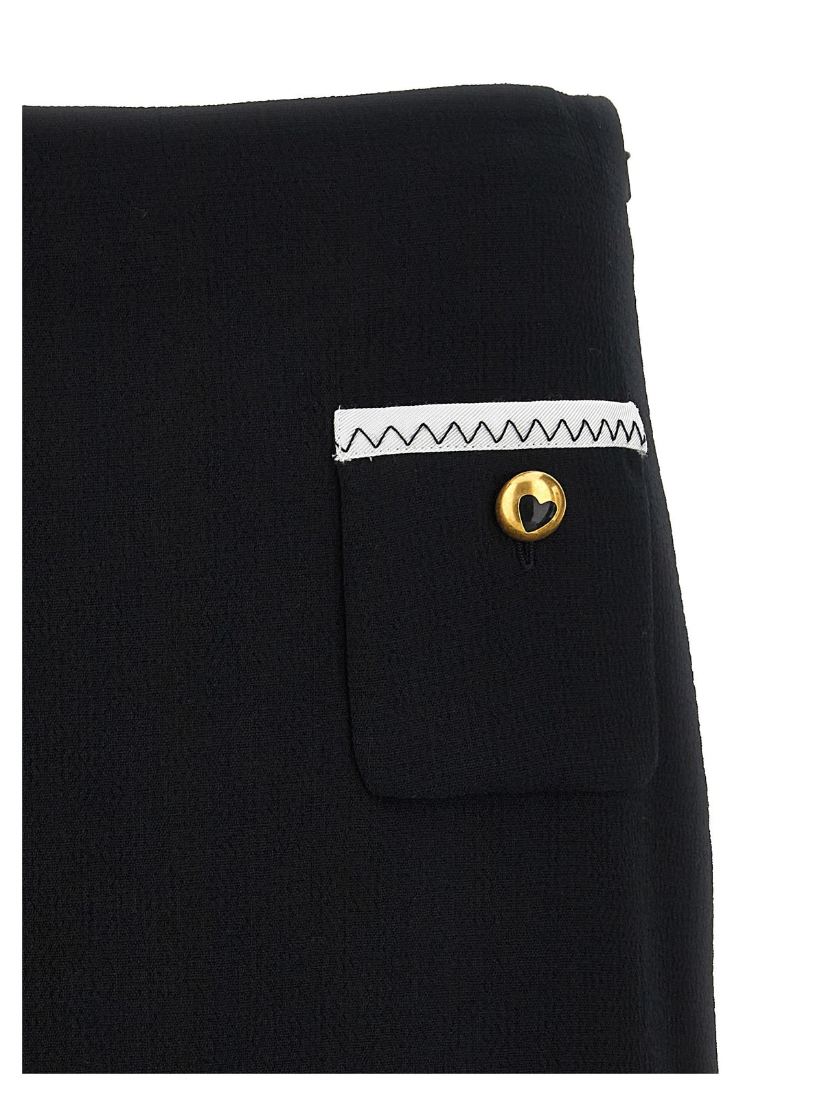 Moschino Heart Button Skirt White, view 3