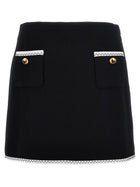 Moschino Heart Button Skirt White
