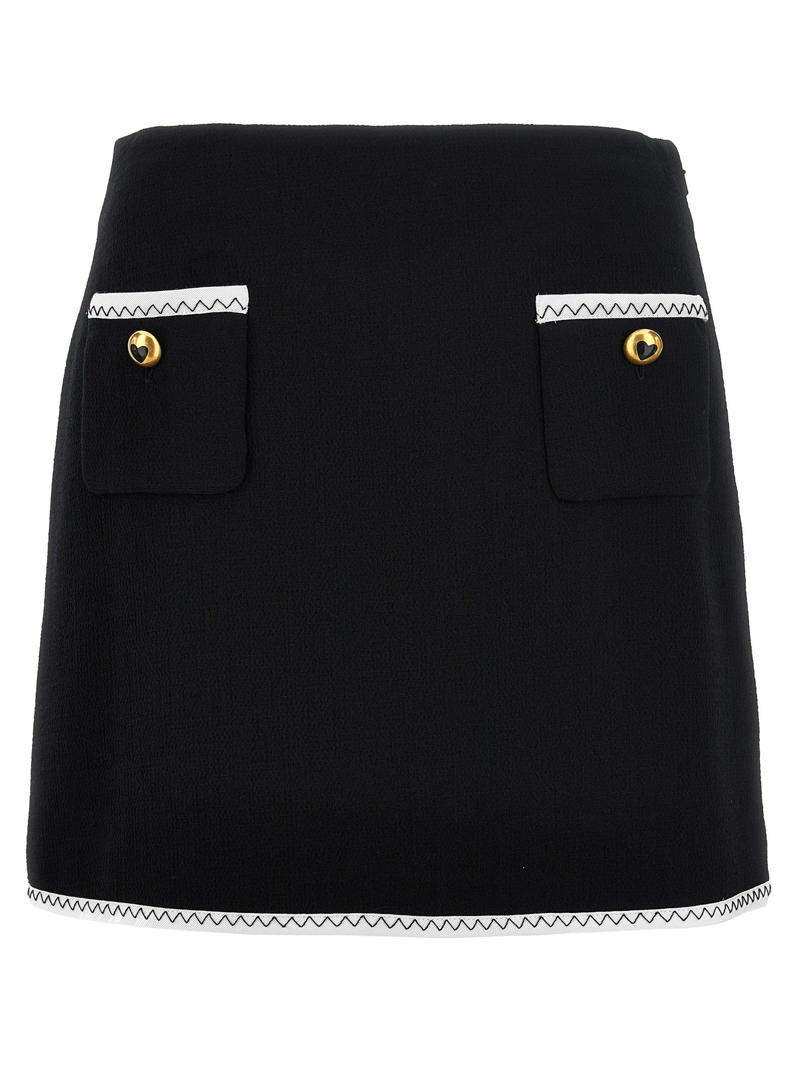 Moschino Heart Button Skirt White
