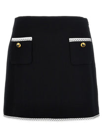 Moschino Heart Button Skirt White