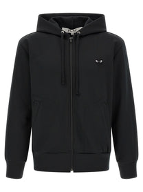 Comme Des Garcons Play Heart Patch Hoodie Black