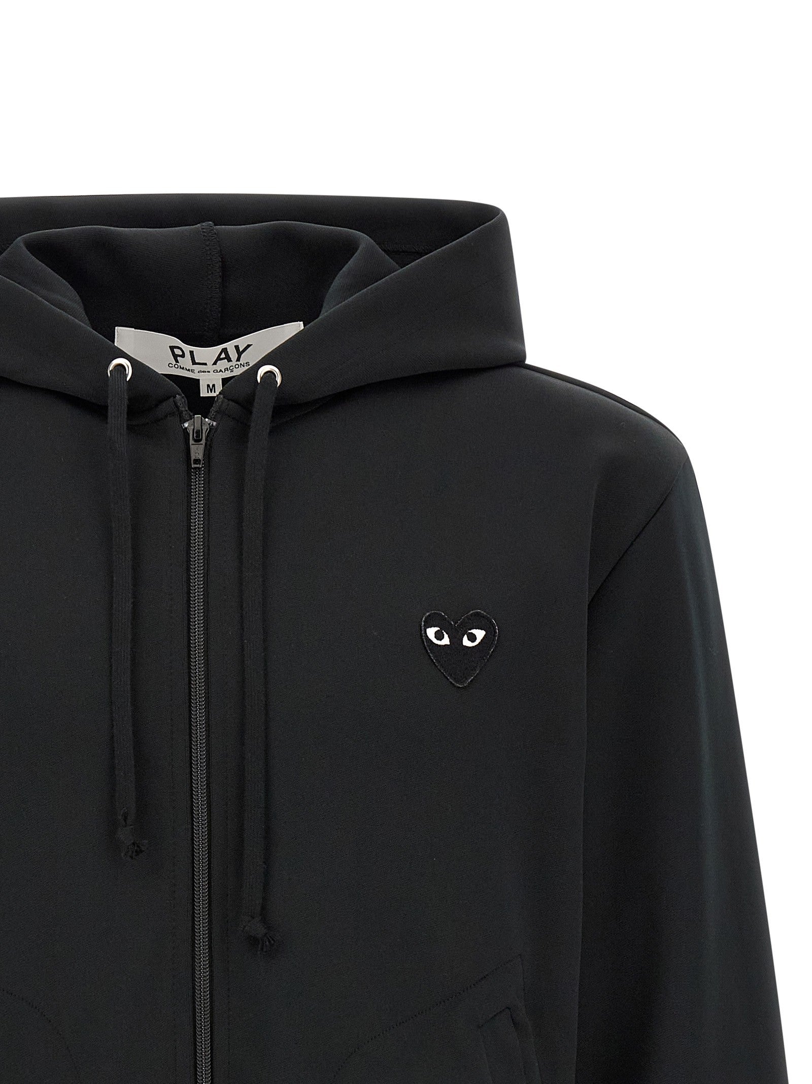 Comme Des Garcons Play Heart Patch Hoodie Black
