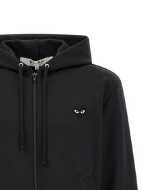 Comme Des Garcons Play Heart Patch Hoodie Black