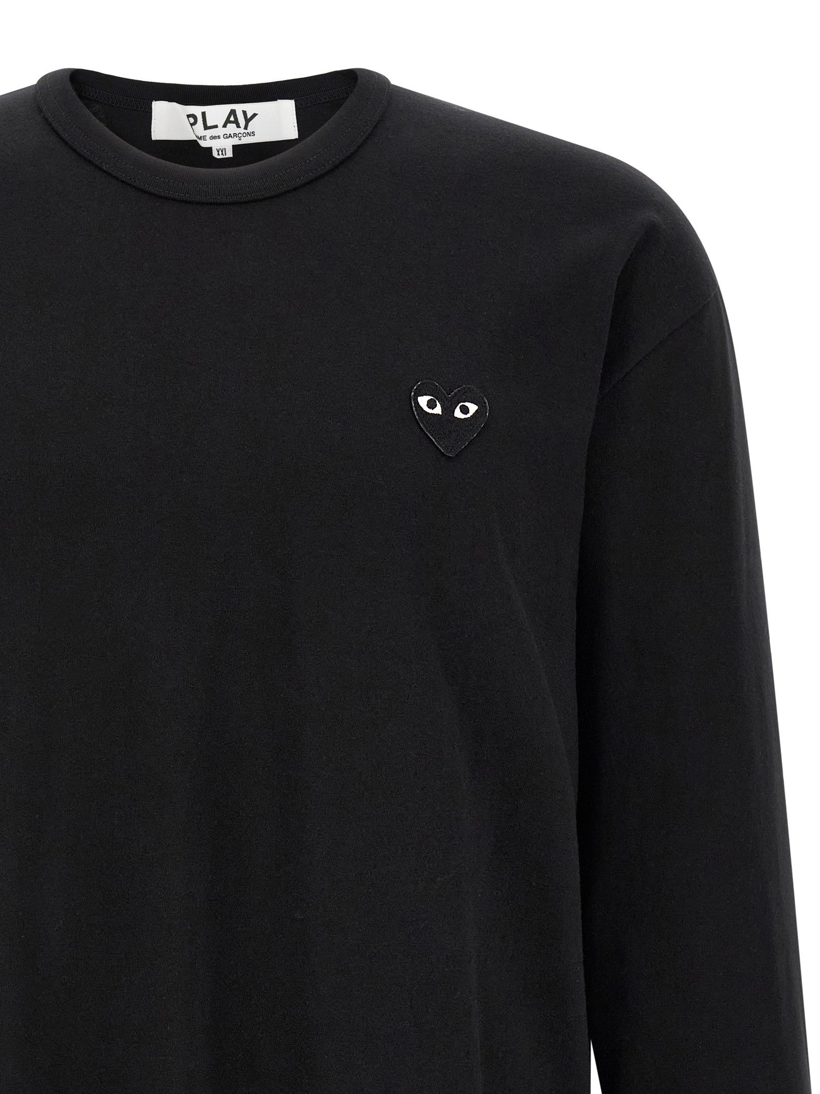 Comme Des Garcons Play Heart Patch Long Sleeve Shirt Black