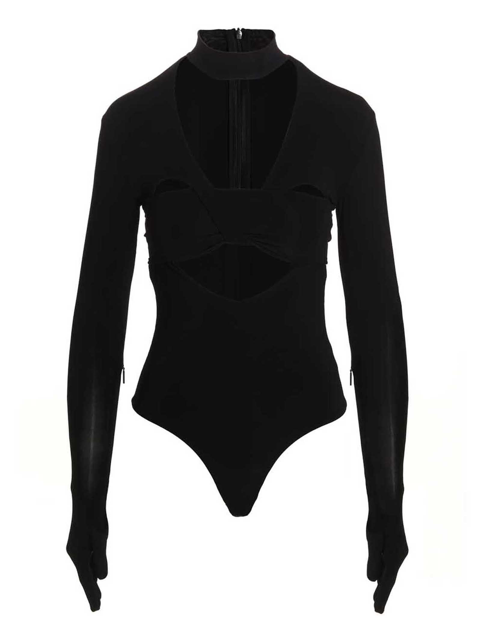 AMBUSH Heart Shaped Gloves Bodysuit Black