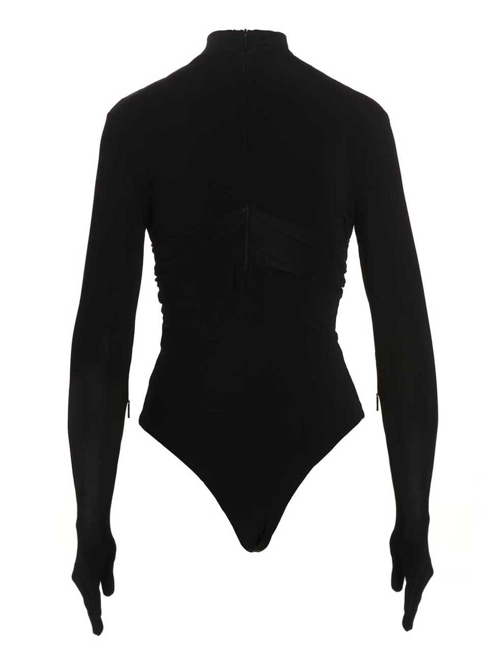 AMBUSH Heart Shaped Gloves Bodysuit Black