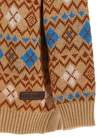 Dsquared2 Heart Vintage Shetland Cardigan Gold