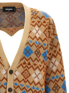 Dsquared2 Heart Vintage Shetland Cardigan Gold, view 3