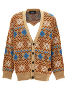 Dsquared2 Heart Vintage Shetland Cardigan Gold