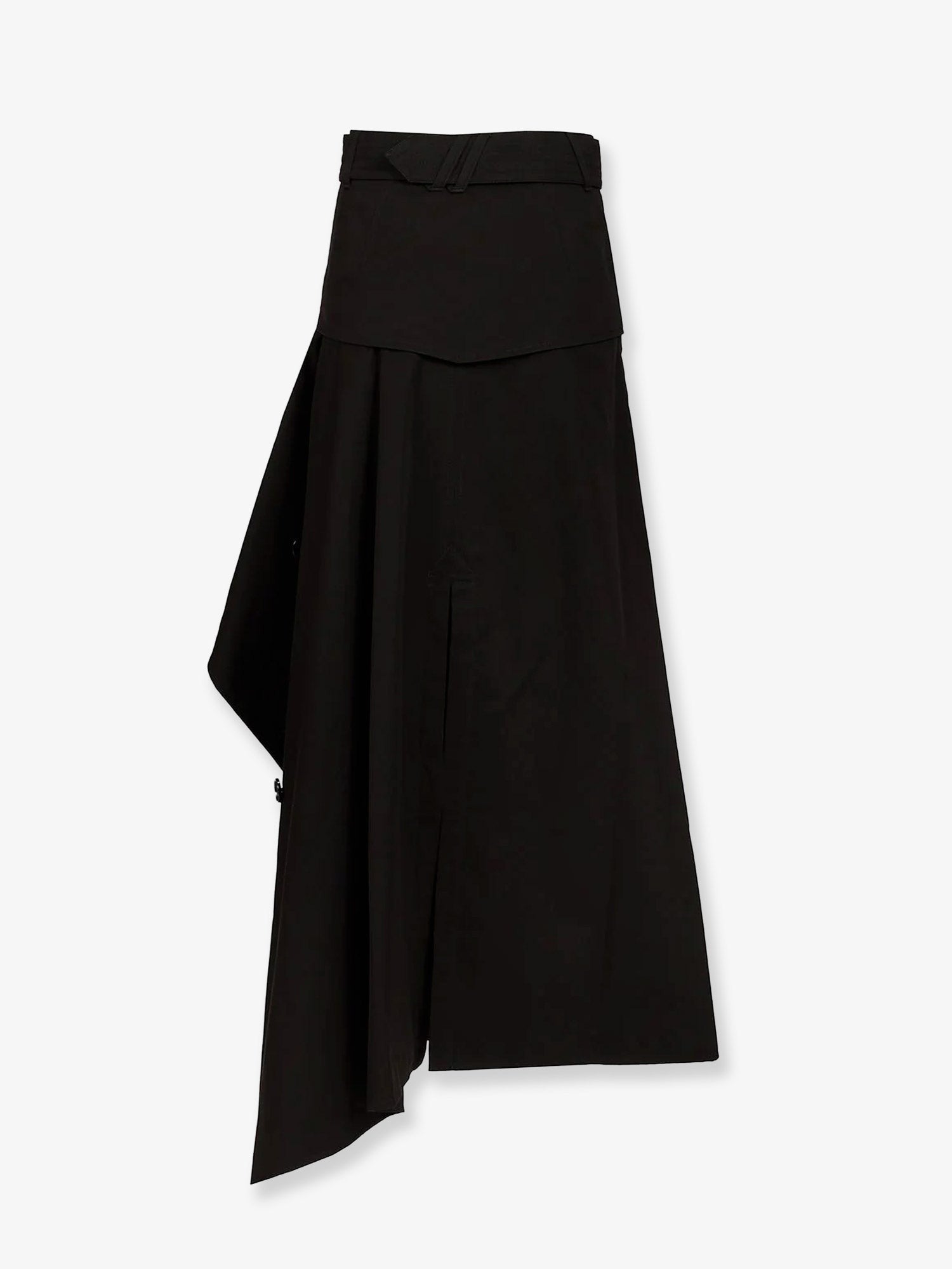 Burberry Women's Heather Asymmetrical Trench Skirt Black