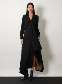Burberry Women's Heather Asymmetrical Trench Skirt Black