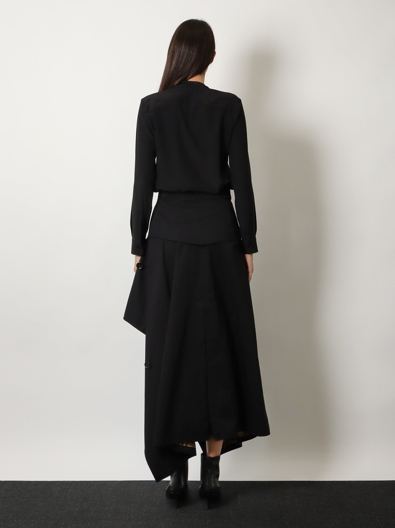 Burberry Women's Heather Asymmetrical Trench Skirt Black