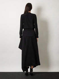 Burberry Women's Heather Asymmetrical Trench Skirt Black