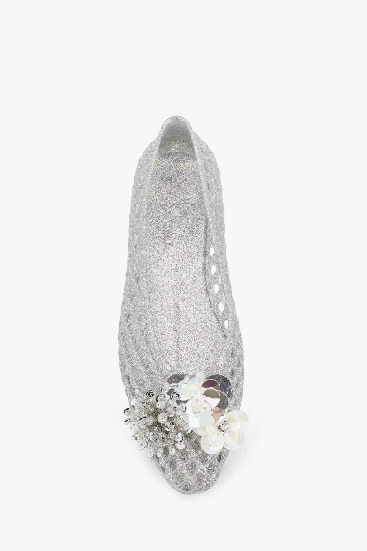 Heavenly Jelly Women's Glitter Pvc Ballerinas Silver, view 4