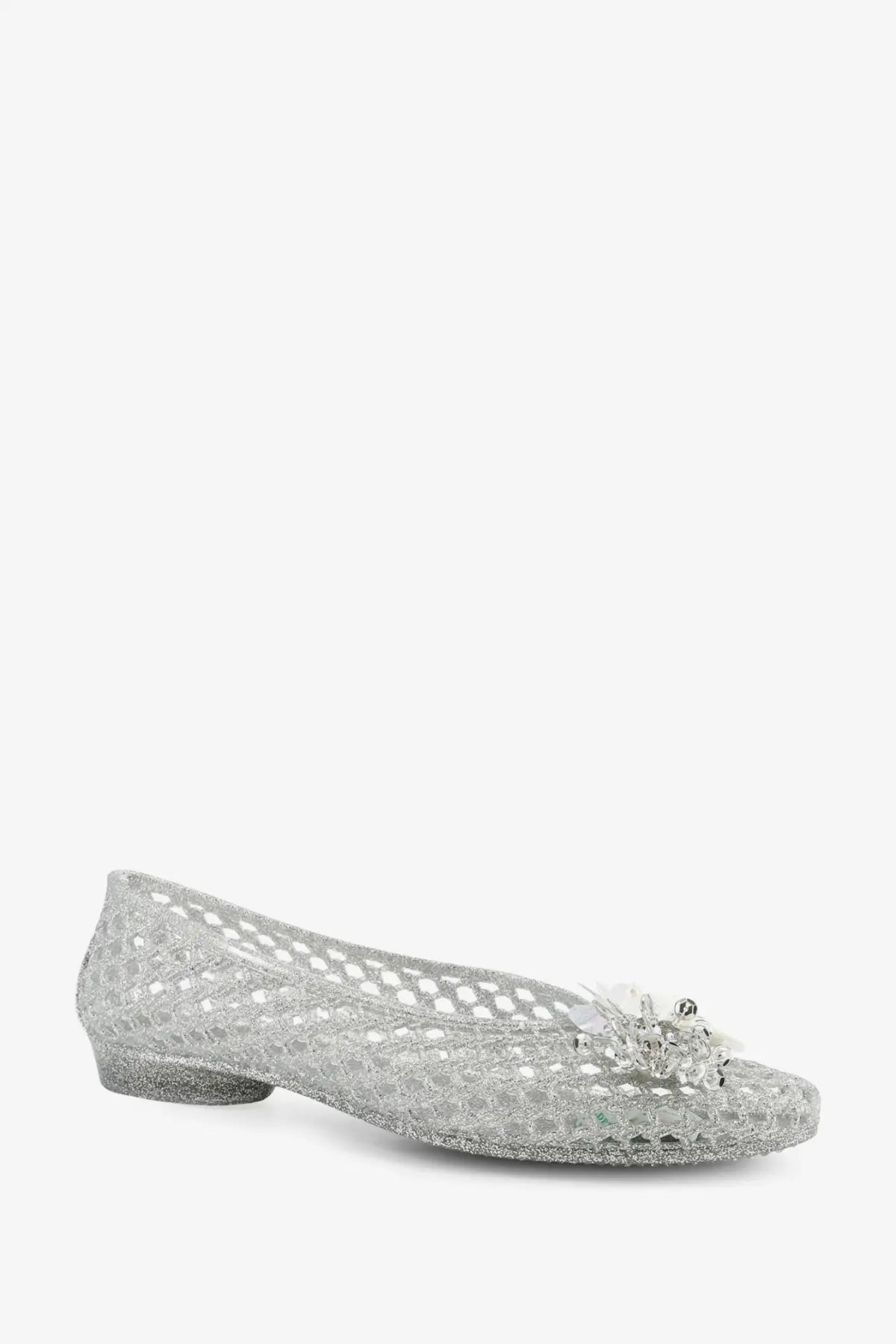 Heavenly Jelly Women's Glitter Pvc Ballerinas Silver, view 2