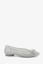 Heavenly Jelly Women's Glitter Pvc Ballerinas Silver