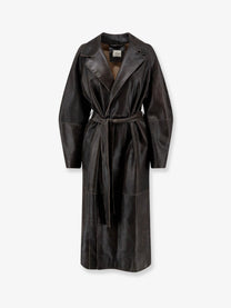 Alysi Women's Heavy Leather Coat Brown