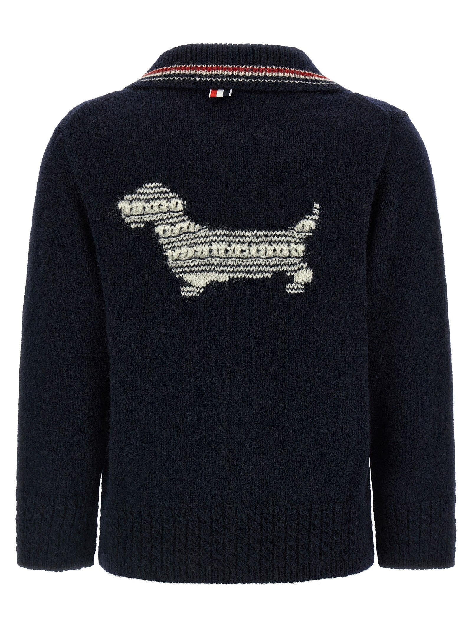 Thom Browne Hector Intarsia Cardigan Blue