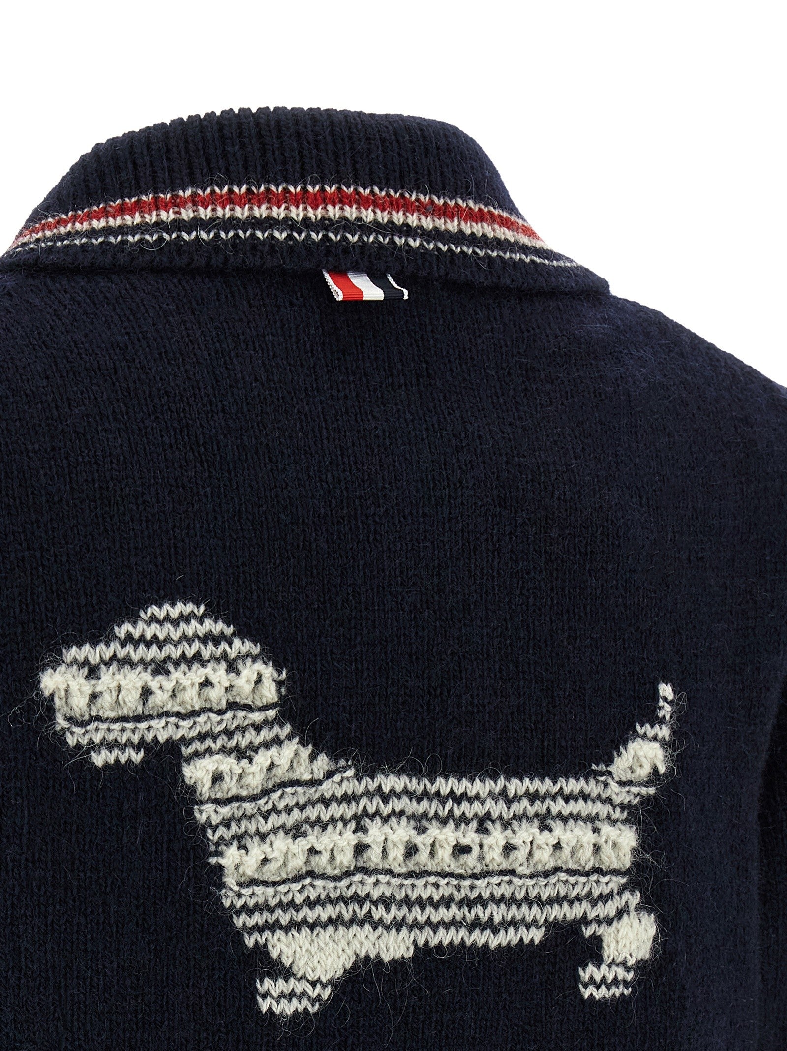 Thom Browne Hector Intarsia Cardigan Blue