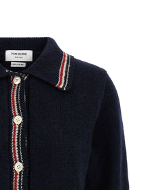 Thom Browne Hector Intarsia Cardigan Blue