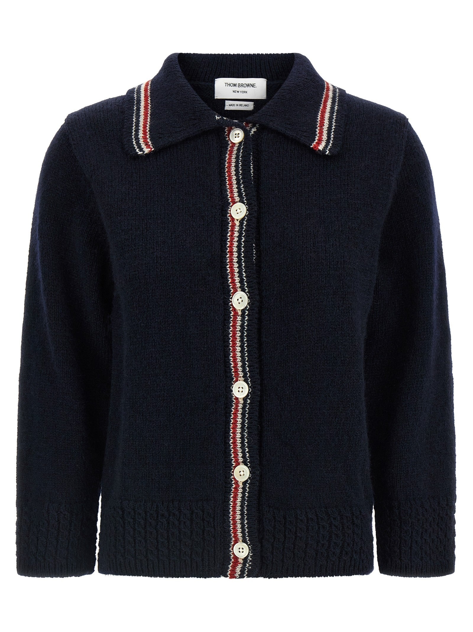Thom Browne Hector Intarsia Cardigan Blue