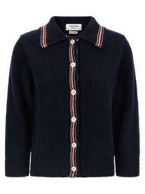 Thom Browne Hector Intarsia Cardigan Blue