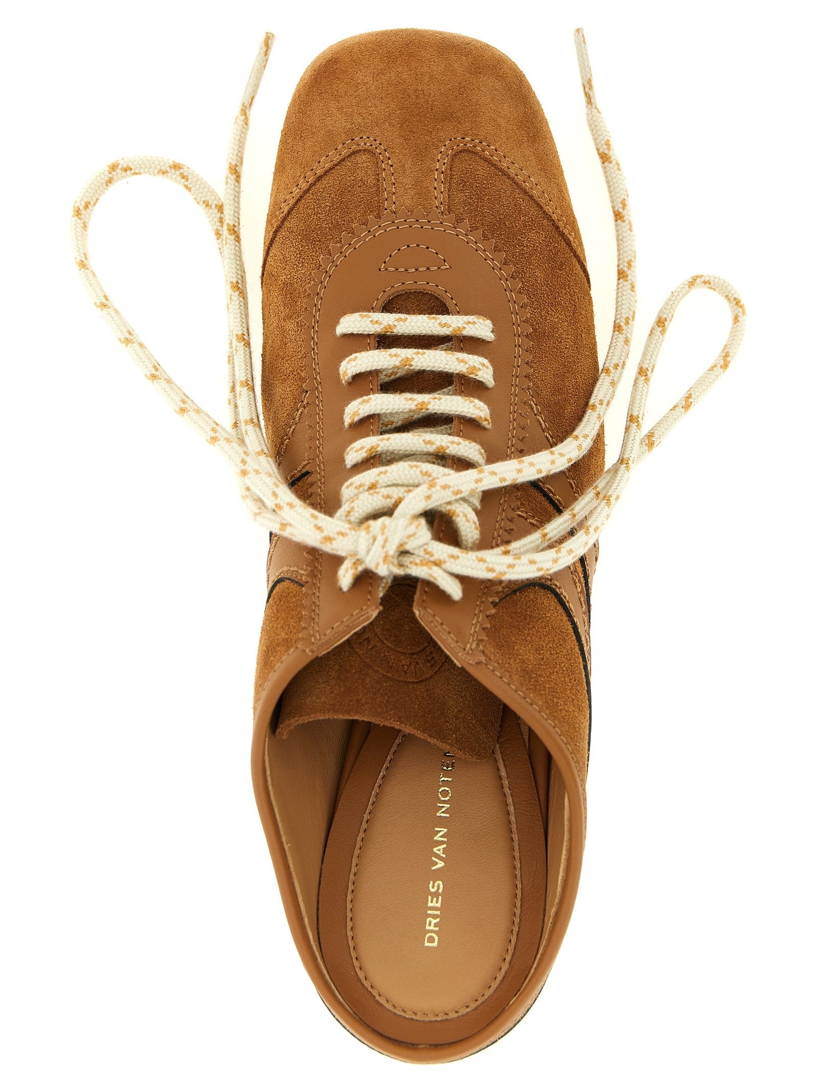 Dries Van Noten Heeled Suede Sneakers Brown