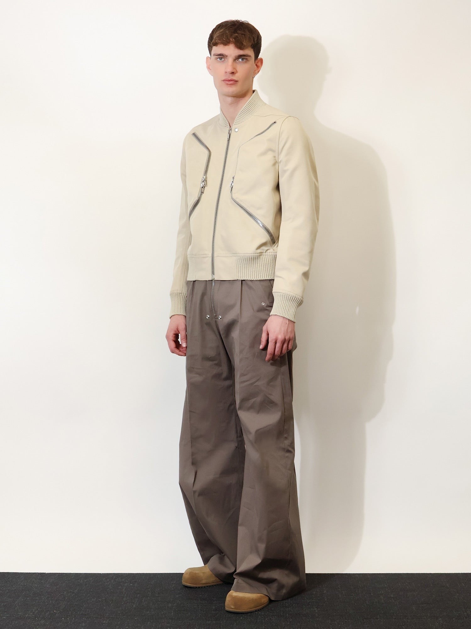 Rick Owens Men's Heizer Flight Organic Cotton Jacket Beige