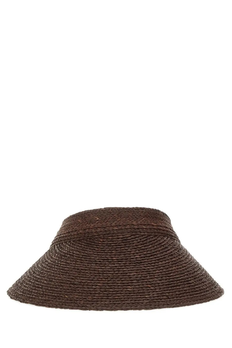 Helen Kaminski women’s hat Kirsten brown woven straw sun hat with wide brim and subtle horizontal banding