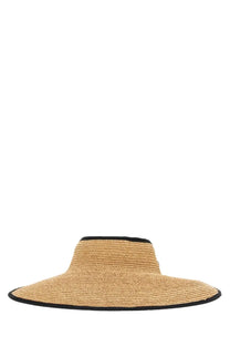 Helen kaminski women’s beige straw sun hat with black trim perfect for stylish sun protection