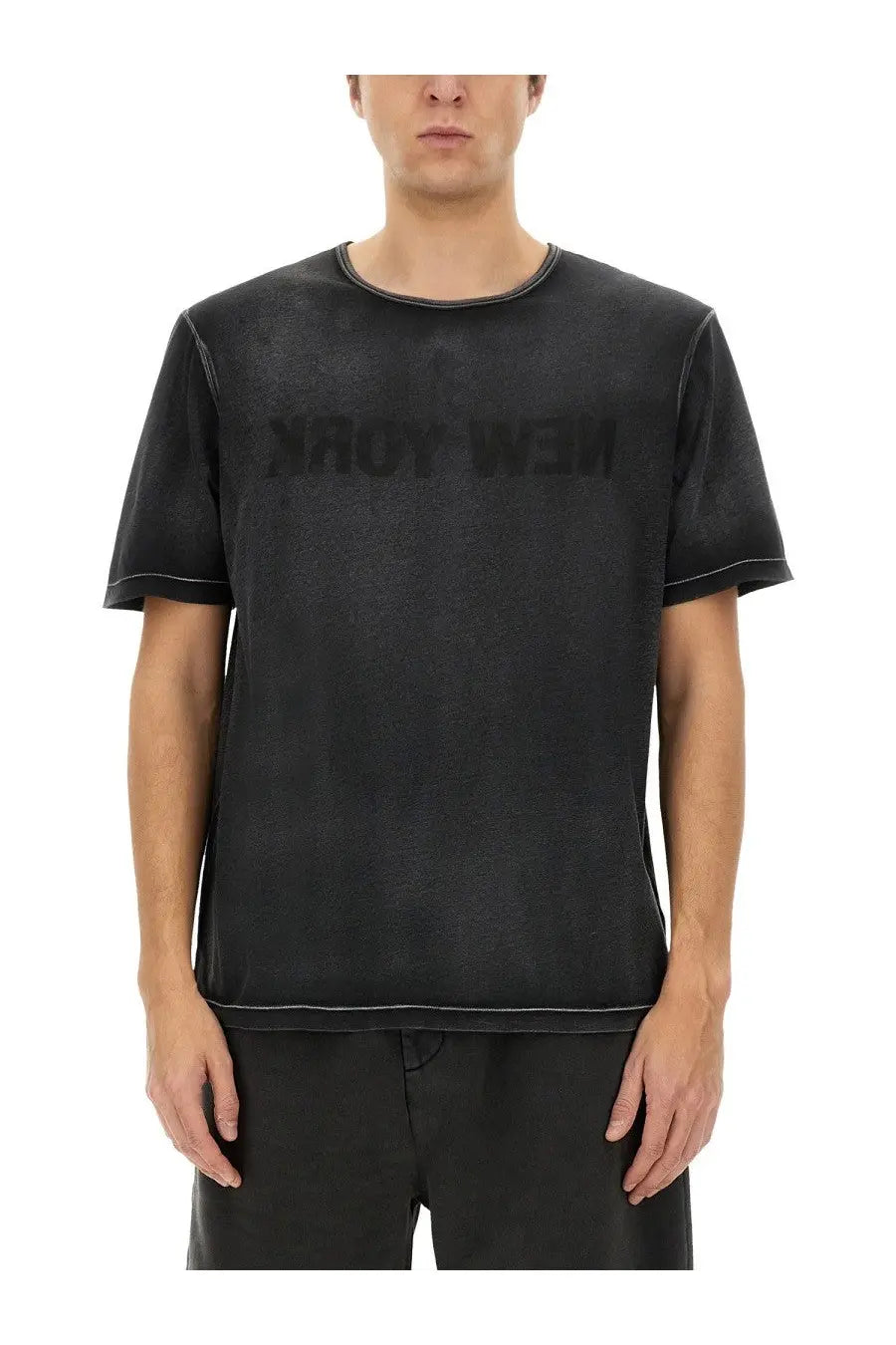 Helmut Lang Men's Garment Dyed New York Shirt Black