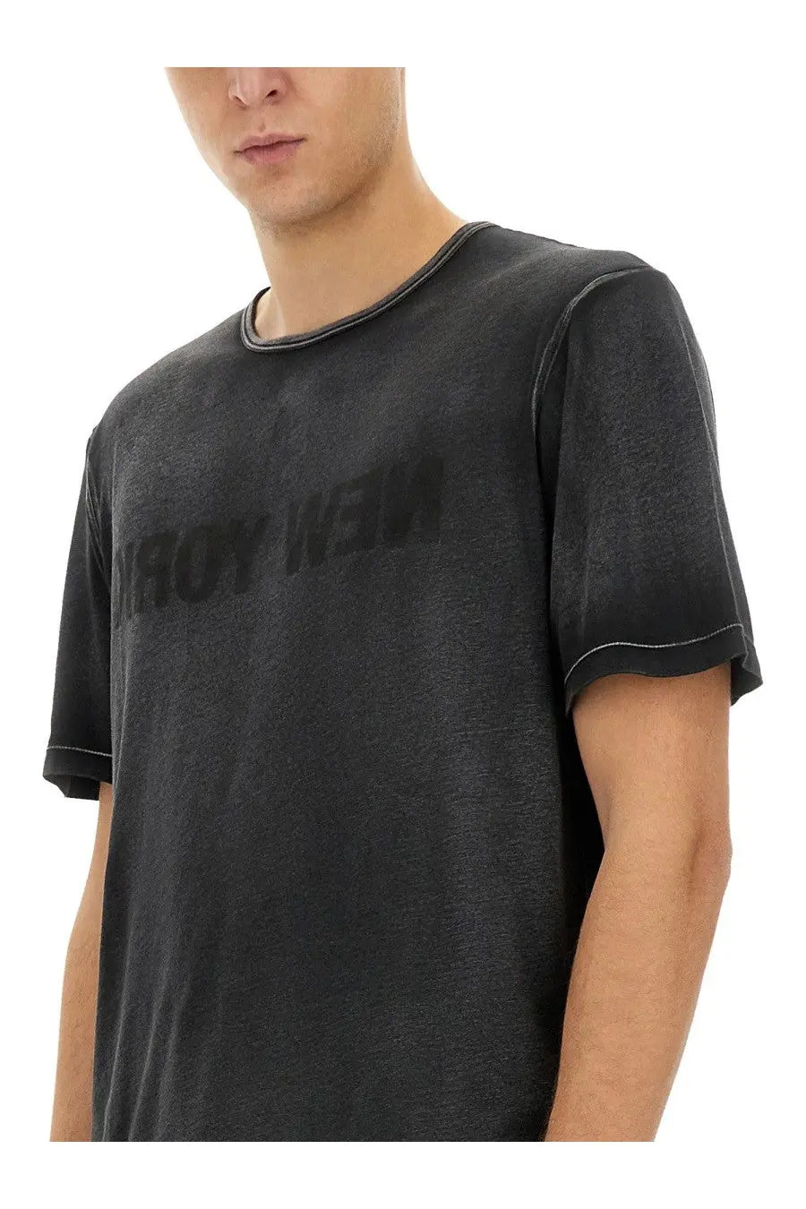 Helmut Lang Men's Garment Dyed New York Shirt Black, view 4