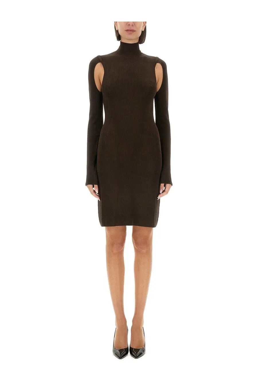 Helmut Lang Women's Air Turtleneck Dress Brown