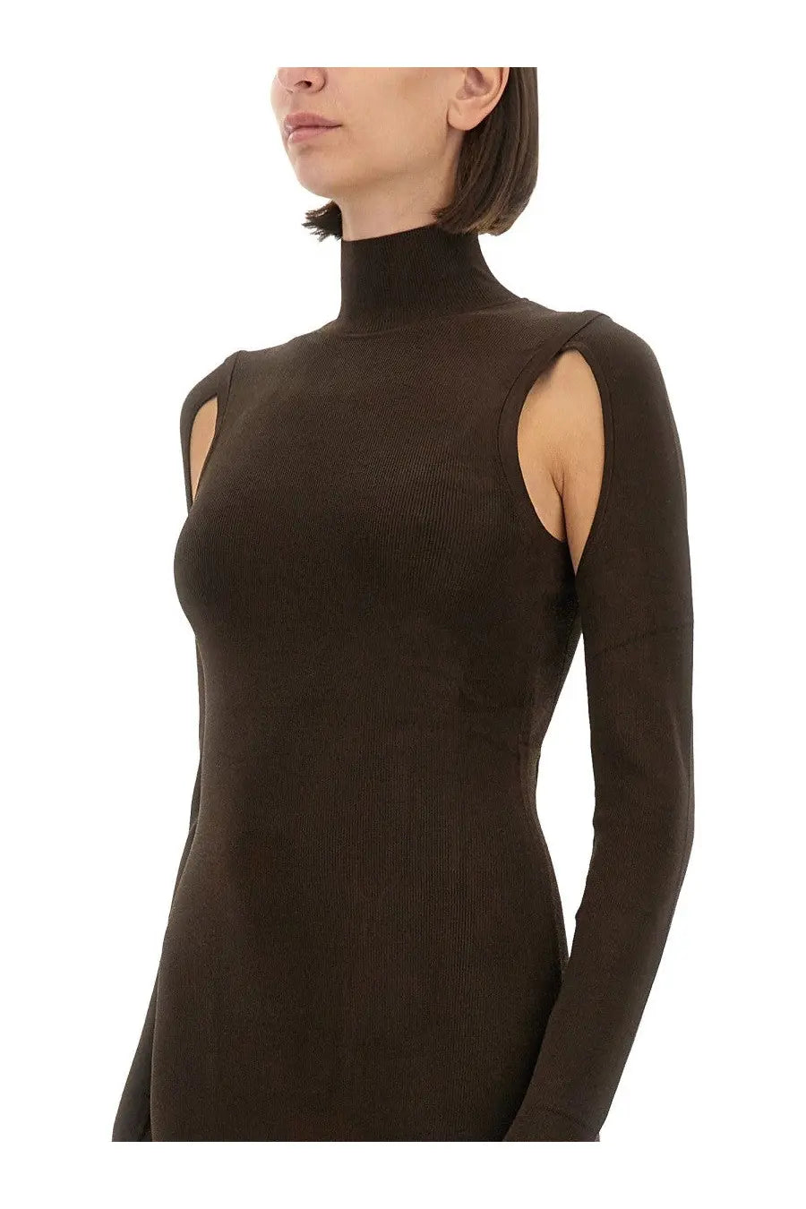 Helmut Lang Women's Air Turtleneck Dress Brown, view 4