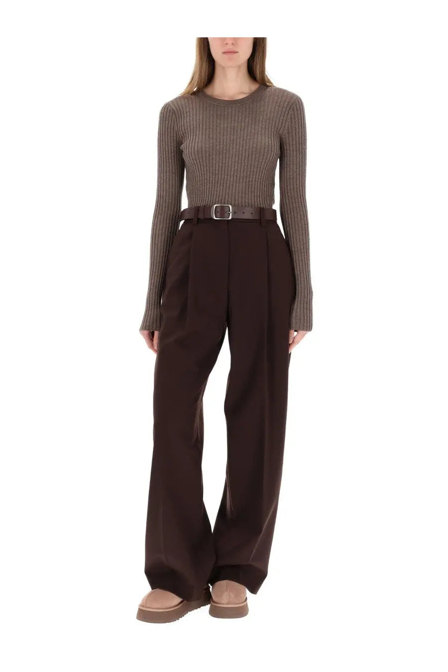 Helmut Lang Women's Ribbed Top Brown, view 2