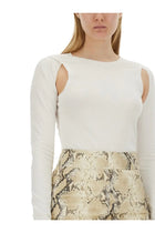 Helmut Lang Women's Top Cut Out White, view 4