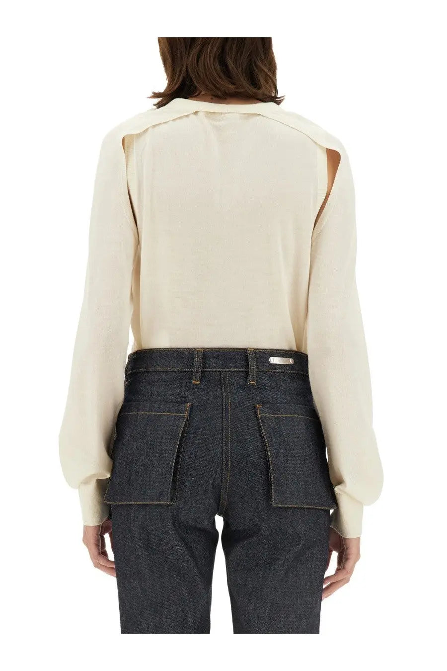 Helmut Lang Women's Wool Jersey White, view 3