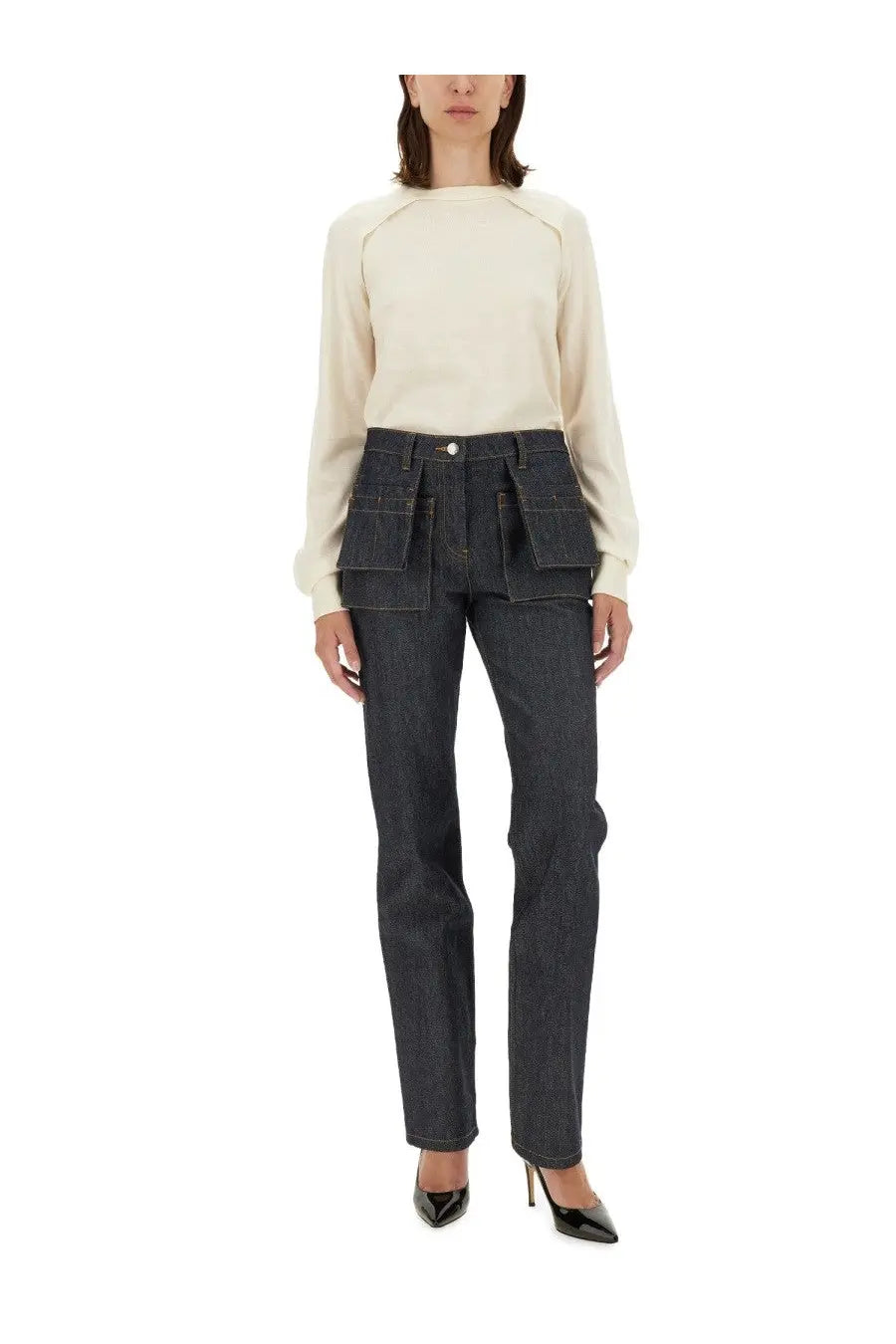 Helmut Lang Women's Wool Jersey White, view 2