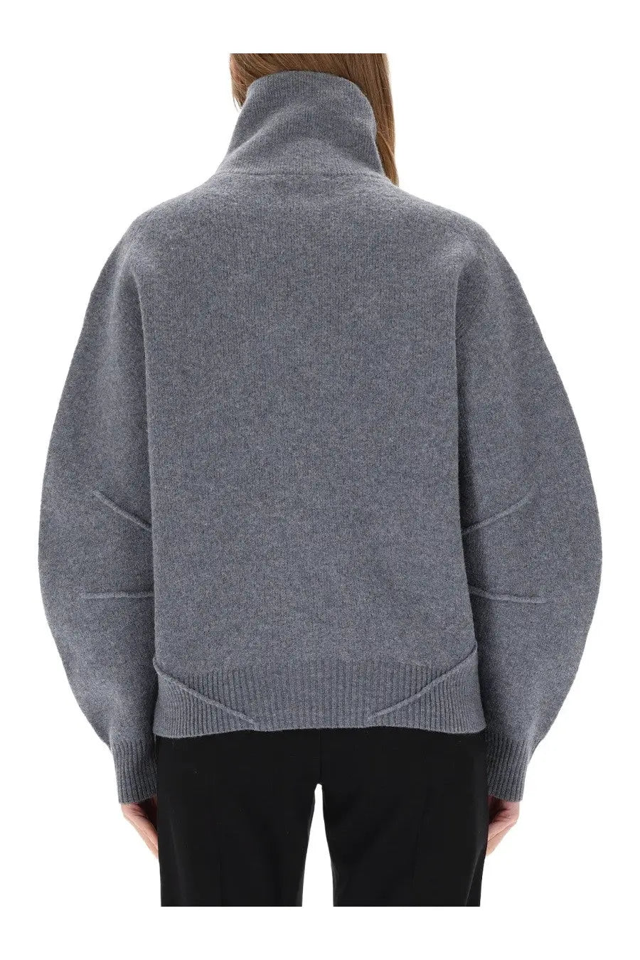 Helmut Lang Women's Zippered Apex Jersey Grey, view 3