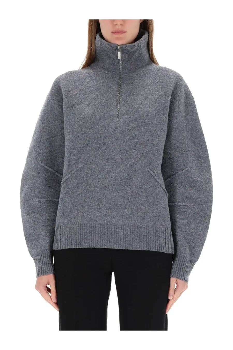 Helmut Lang Women's Zippered Apex Jersey Grey