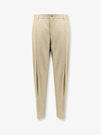Dolce &amp; Gabbana Men's Linen and Silk Trousers Beige