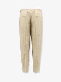 Dolce &amp; Gabbana Men's Linen and Silk Trousers Beige