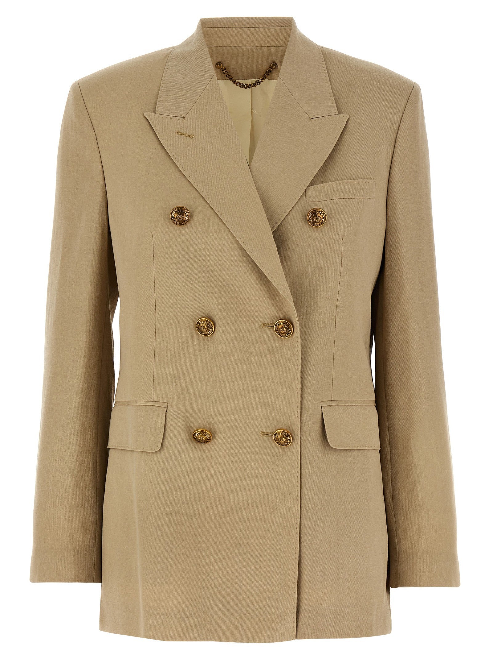 Golden Goose Heraldic Buttons Blazer Beige