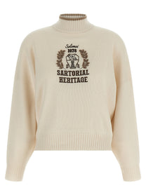 Brunello Cucinelli Heraldic Embroidery Sweater Beige