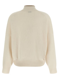 Brunello Cucinelli Heraldic Embroidery Sweater Beige