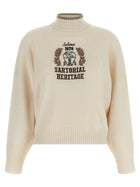 Brunello Cucinelli Heraldic Embroidery Sweater Beige