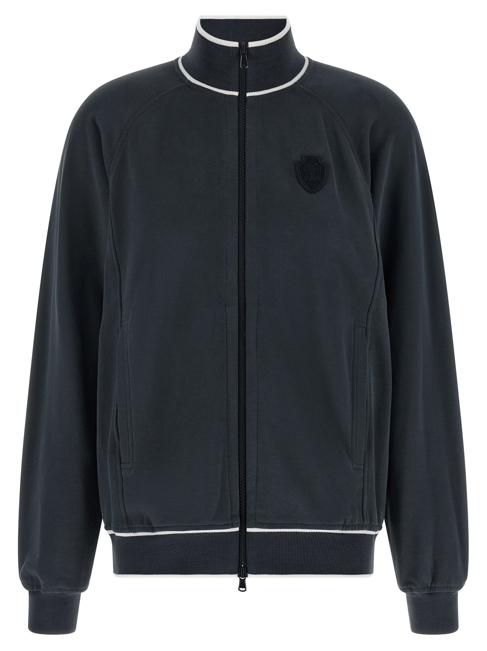 Brunello Cucinelli Heraldic Patch Sweatshirt Blue