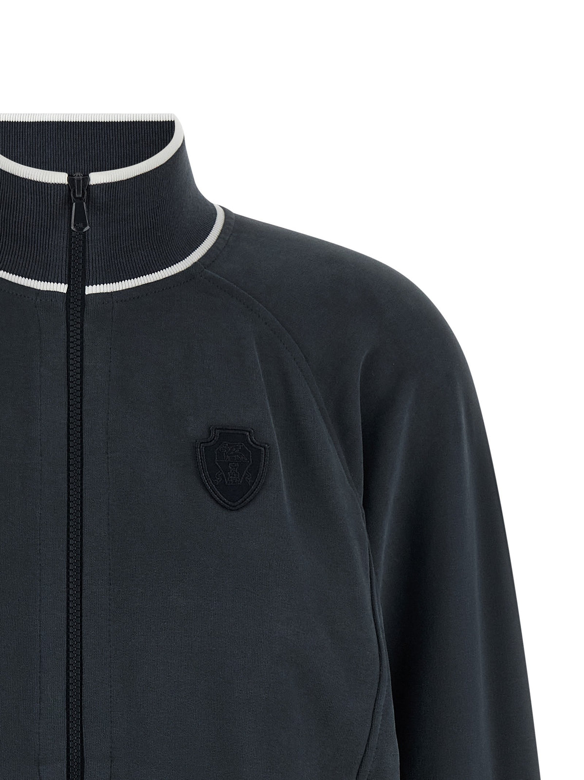Brunello Cucinelli Heraldic Patch Sweatshirt Blue