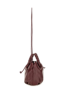 Hereu women’s bombon supple shiny medium bag in burgundy leather with braided handles and adjustable strap