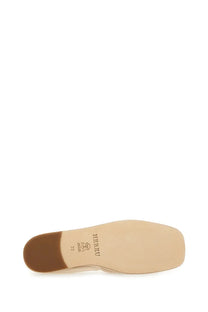 Hereu women’s dancer puntera supplement beige leather shoe sole with brown rubber heel and herri branding on back side